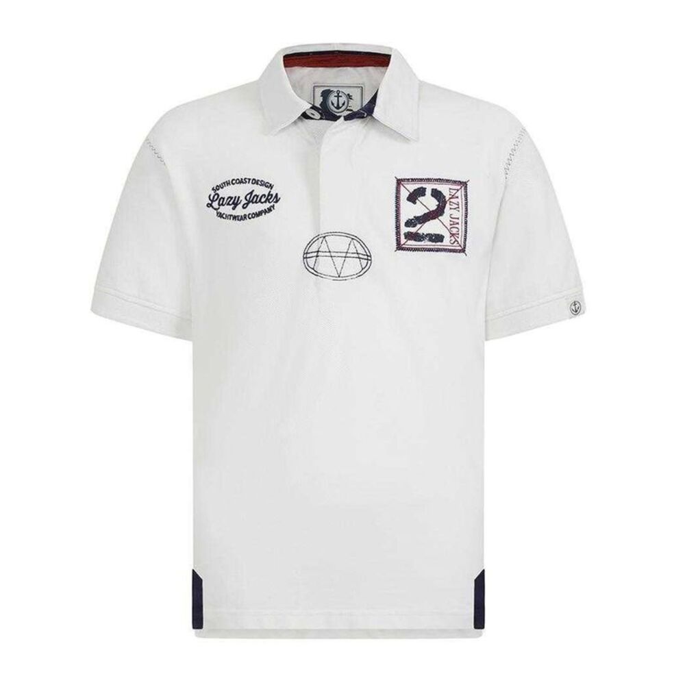 Lazy Jacks Boys Back Print Short-Sleeved Rugby Polo Shirt / White
